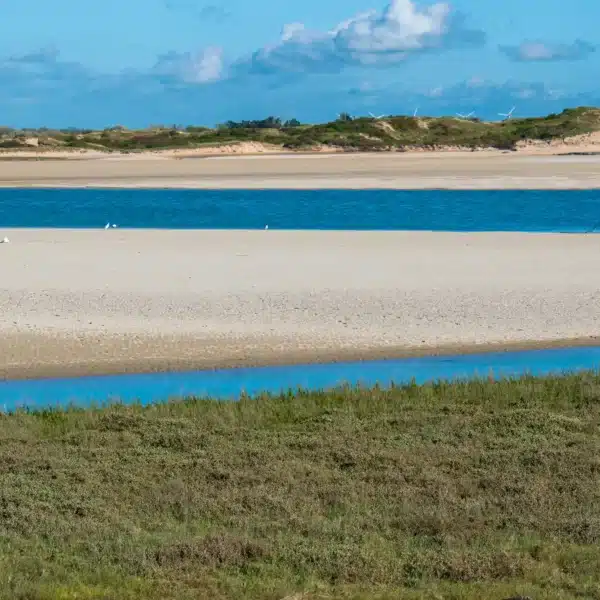 la plage de Portbail, face aux iles Anglo-Normandes